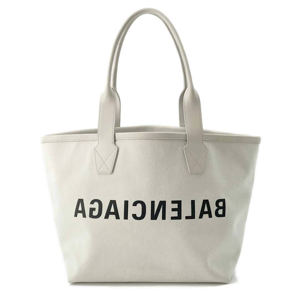 BALENCIAGA Jumbo Tote Bag Off-white 692068 Canvas Leather Size Small