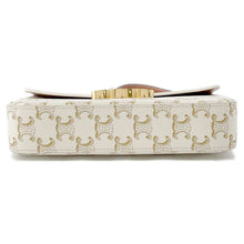 将图像加载到图库查看器中，CELINE Triomphe Shoulder Bag White 194142CUZ PVC Coated Canvas Leather
