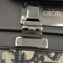 将图像加载到图库查看器中，Dior Oblique Padlock Shoulder Bag Black/Navy 1LXP0119MCT Canvas Leather Size Mini
