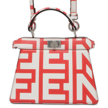 将图像加载到图库查看器中，FENDI Peekaboo I See You Marc Jacobs collaboration White/CoralOrange 8BN335 Leather Size Petit
