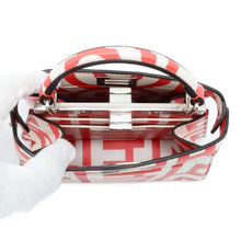 将图像加载到图库查看器中，FENDI Peekaboo I See You Marc Jacobs collaboration White/CoralOrange 8BN335 Leather Size Petit
