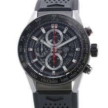 将图像加载到图库查看器中，TAG HEUER Carrera Caliber Heuer 01 Chronograph W45mm Stainless Steel Rubber Black Dial CAR2A1Z.FT6044
