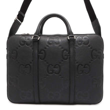 Load image into Gallery viewer, GUCCI Jumbo GG 2way Briefcase Black 658573 Leather
