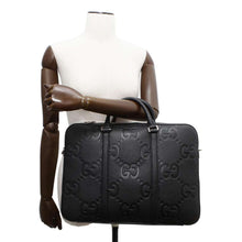 Load image into Gallery viewer, GUCCI Jumbo GG 2way Briefcase Black 658573 Leather
