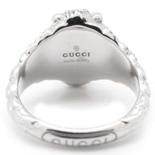 Load image into Gallery viewer, GUCCI Lion Head Aquamarine Ring Size #9 18K White Gold
