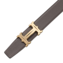 Load image into Gallery viewer, HERMES Constance Reversible HBelt Size 80 Black/Etain Box Calf Leather Togo Leather
