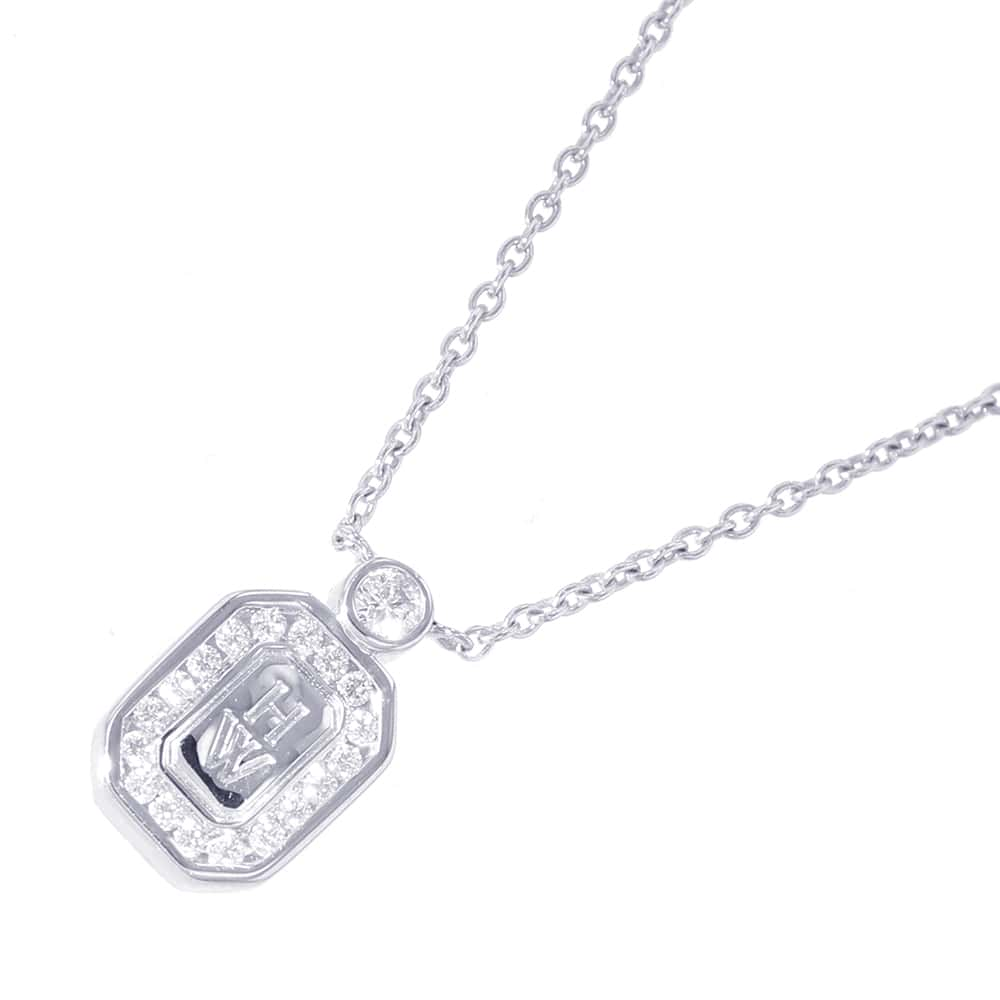 HARRY WINSTON HW logo Necklace 18K White Gold