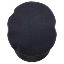 将图像加载到图库查看器中，HERMES Cap Size 57 Navy Wool 100% Lambskin Cotton Rayon
