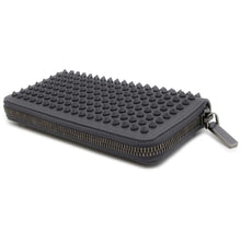 Load image into Gallery viewer, Christian Louboutin Long Wallet Panettone Studded Smoky Matte Gray 1165044 Leather
