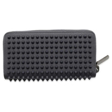 Load image into Gallery viewer, Christian Louboutin Long Wallet Panettone Studded Smoky Matte Gray 1165044 Leather
