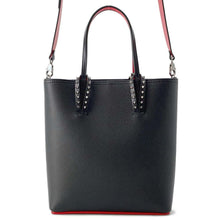 将图像加载到图库查看器中，Christian Louboutin CABATA N/S 2wayShoulder Bag Tote Bag Black/Red 3205221 Leather
