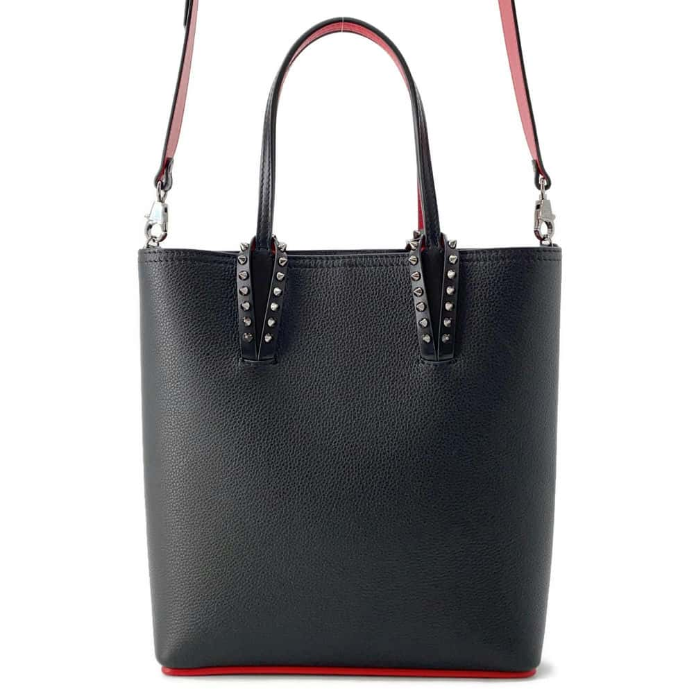 Christian Louboutin CABATA N/S 2wayShoulder Bag Tote Bag Black/Red 3205221 Leather