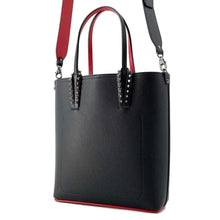 将图像加载到图库查看器中，Christian Louboutin CABATA N/S 2wayShoulder Bag Tote Bag Black/Red 3205221 Leather
