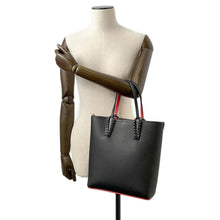 将图像加载到图库查看器中，Christian Louboutin CABATA N/S 2wayShoulder Bag Tote Bag Black/Red 3205221 Leather
