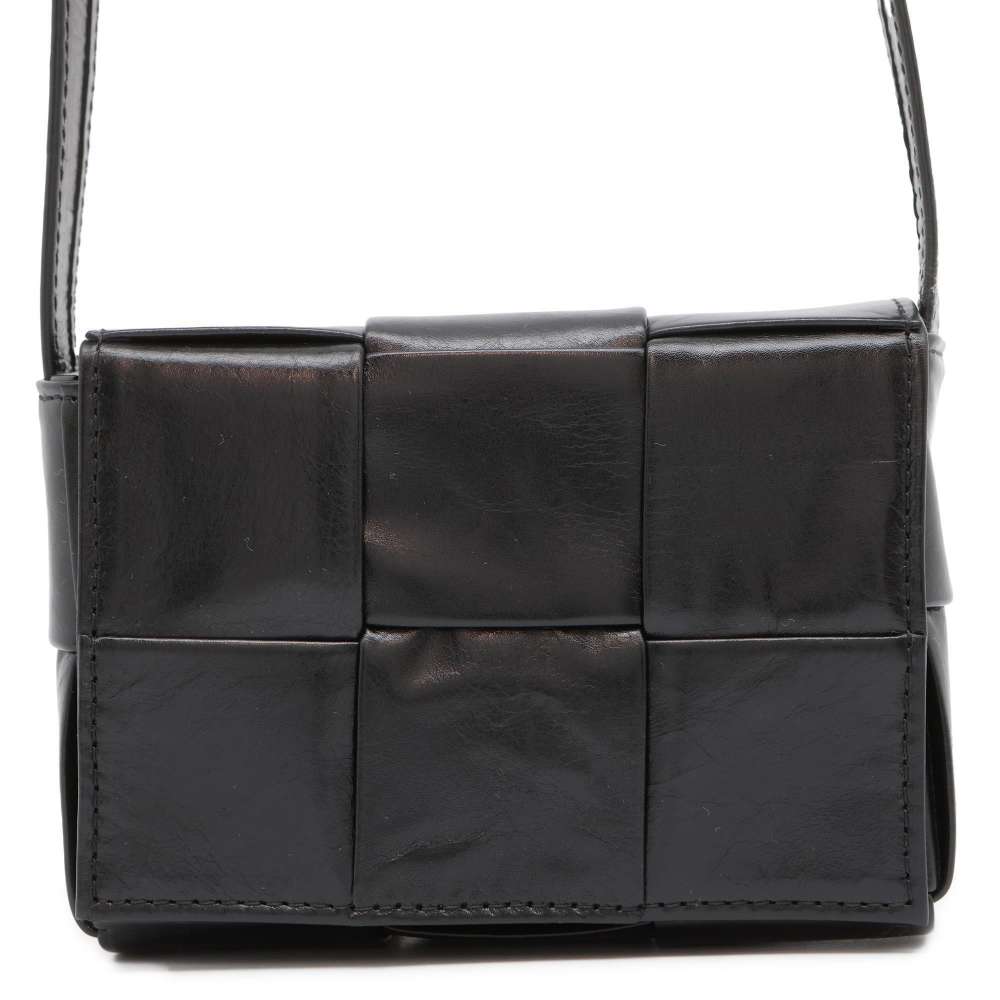 Bottega Veneta Candy Cassette Shoulder Bag Black 667048 Leather