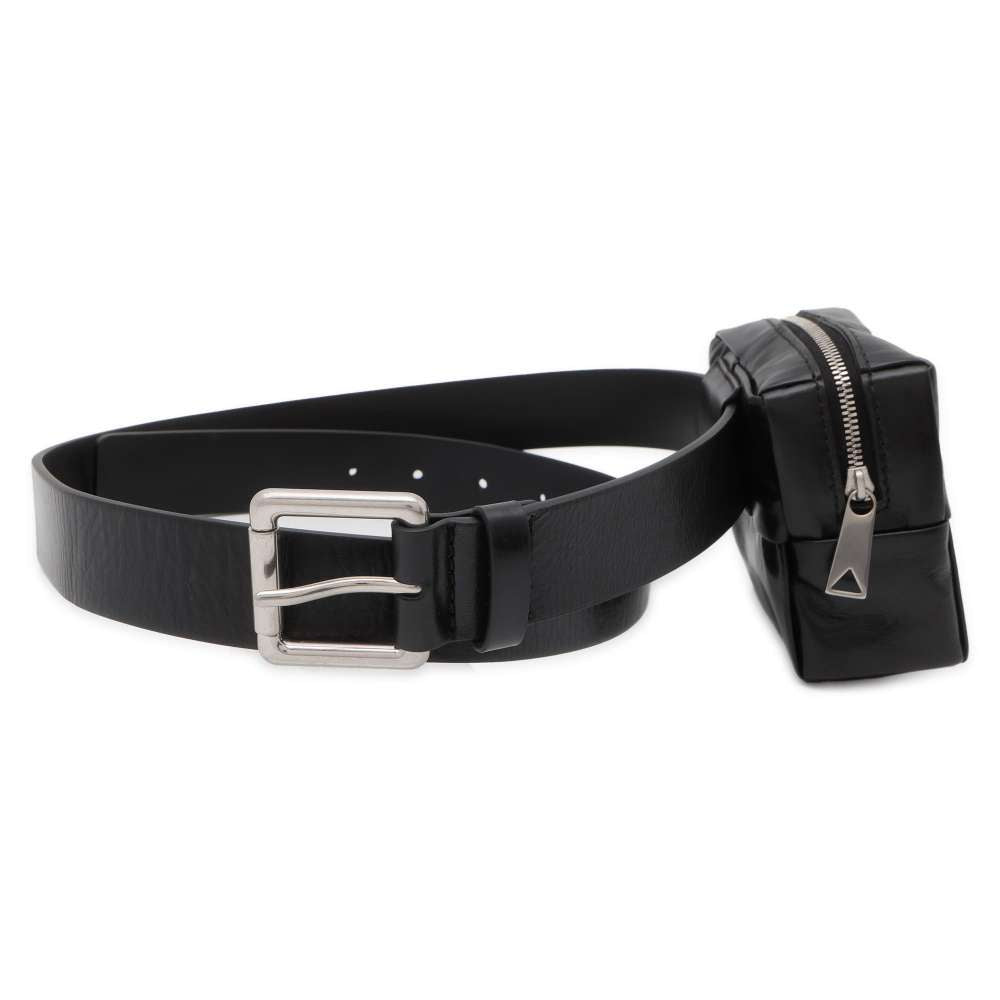 Bottega Veneta Black Pouch Belt Size 37.4