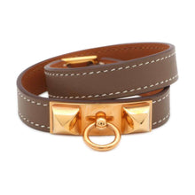 将图像加载到图库查看器中，HERMES Rival de Briteur Bracelet Size XS Etoupe Swift Leather
