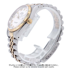 将图像加载到图库查看器中，ROLEX Datejust W36mm Stainless Steel K18YG White Roman Dial 16233
