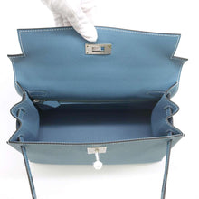 将图像加载到图库查看器中，HERMES Kelly Sellier New Blue Jean Epsom Size 28
