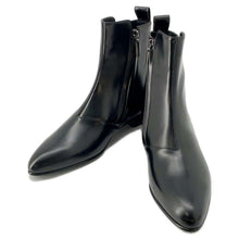 将图像加载到图库查看器中，SAINT LAURENT PARIS Side zip boots Black 480085 Leather Size 40 1/2
