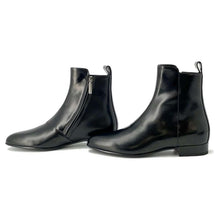 将图像加载到图库查看器中，SAINT LAURENT PARIS Side zip boots Black 480085 Leather Size 40 1/2
