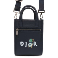 将图像加载到图库查看器中，Dior Safari North South Tote Bag OTANI WORK SHOPCollaboration Navy 2ESWS017DRY Leather Size Mini
