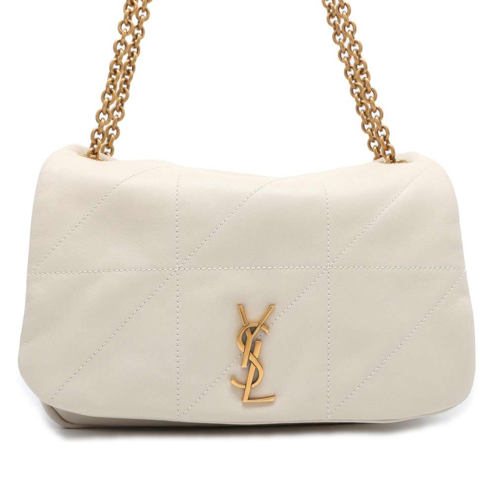 SAINT LAURENT PARIS Jamie Chain Shoulder Bag Ivory 763475 Lambskin Size Small