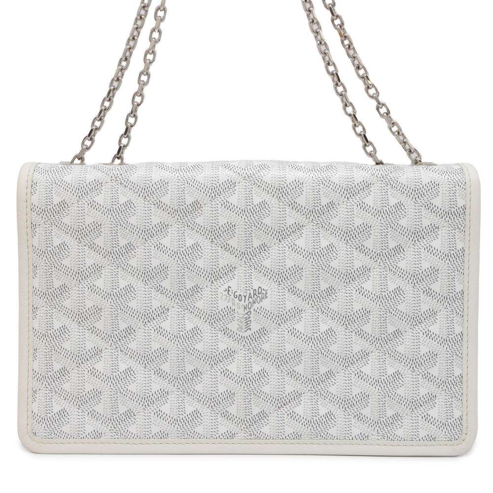 GOYARD Alexandre Trois Shoulder Bag White/Gray PVC Leather