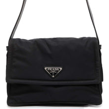 将图像加载到图库查看器中，PRADA Small Padded Re-Nylon Shoulder Bag Black 1BD313 Nylon Leather Size Small
