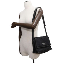 Load image into Gallery viewer, PRADA Small Padded Re-Nylon Shoulder Bag Black 1BD313 Nylon Leather Size Small
