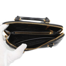 将图像加载到图库查看器中，PRADA Promenade 2WAY Handbag Black BL0838 Patent Leather
