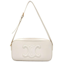 将图像加载到图库查看器中，CELINE Cuir Triomphe One Shoulder Bag Ivory 199183DU3 Leather
