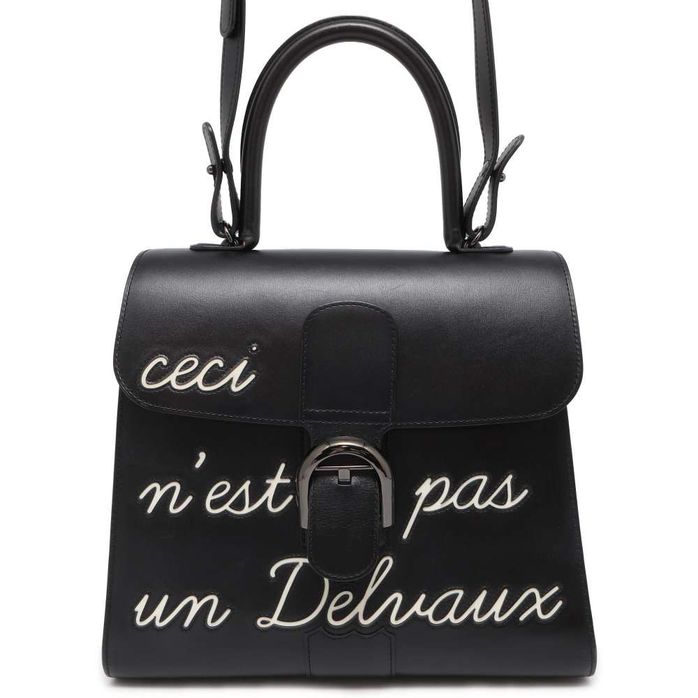 Delvaux Brillon Rumor Black/White AA0661AAM099ZPN Calf Leather Size MM