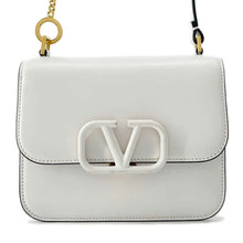 将图像加载到图库查看器中，Valentino Garavani V sling Shoulder Bag White Leather
