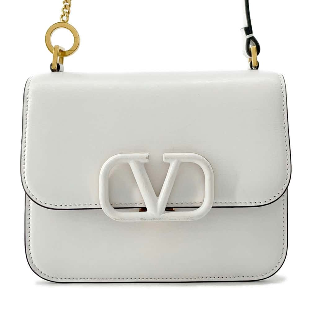 Valentino Garavani V sling Shoulder Bag White Leather