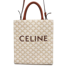 将图像加载到图库查看器中，CELINE Vertical Kaba 2WAY Tote Bag Beige/Brown PVC Leather Size Small
