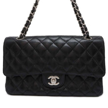 Load image into Gallery viewer, CHANEL Matelasse W Flap ChainShoulder Bag Black A01112 Caviar Leather Size 25
