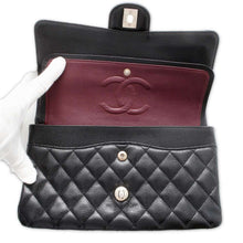 Load image into Gallery viewer, CHANEL Matelasse W Flap ChainShoulder Bag Black A01112 Caviar Leather Size 25
