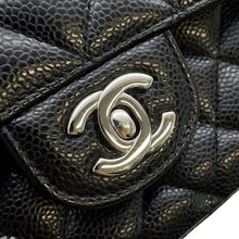 Load image into Gallery viewer, CHANEL Matelasse W Flap ChainShoulder Bag Black A01112 Caviar Leather Size 25
