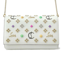 将图像加载到图库查看器中，Christian Louboutin Paloma Chain Wallet White/Pink/Multicolor 1185172 Leather/Patent Leather
