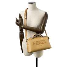 将图像加载到图库查看器中，FENDI BY THE WAY FENDI logo 2WAY Handbag Brown 8BL146 Leather Size Medium
