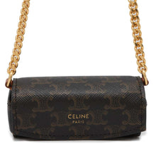 将图像加载到图库查看器中，CELINE Triomphe Lipstick Case Brown 10D612BZB PVC Coated Canvas Leather
