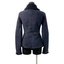 Load image into Gallery viewer, HERMES Short coat Size 34 Navy/Black Lambskin
