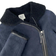 Load image into Gallery viewer, HERMES Short coat Size 34 Navy/Black Lambskin
