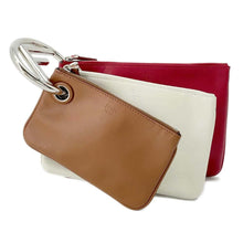 将图像加载到图库查看器中，FENDI Triplet Clutch Bag Red/White/Brown 8BS001 Leather
