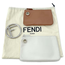 将图像加载到图库查看器中，FENDI Triplet Clutch Bag Red/White/Brown 8BS001 Leather
