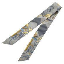 将图像加载到图库查看器中，HERMES Scarf Twilly Cliquetis Cliquetis Vert de Gris/Anthracite/Dore H061574T Silk100%
