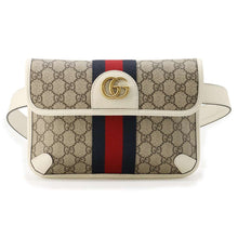 Load image into Gallery viewer, GUCCI GG Supreme Ophidia belt bag White/Beige 674081 GG SupremeCanvas Leather
