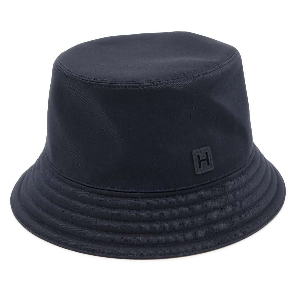 HERMES Fred H-Cut Hat Size 58 Marine/Indigo Cotton97% Polyurethane3%