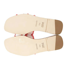 Load image into Gallery viewer, HERMES Oran Sandals Pink Canvas Leather Size 37.5
